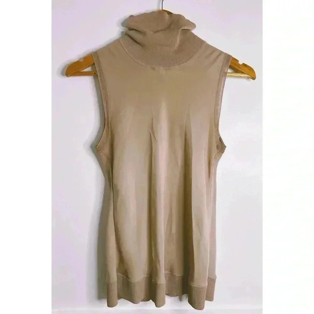 BNWOT Theory Silk Bias Sleeveless Turtleneck Size Small